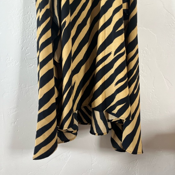 NWT Topshop Midi Tiger Print Zebra Print Pinafore Ruffle Dress 4 - Picture 4 of 12